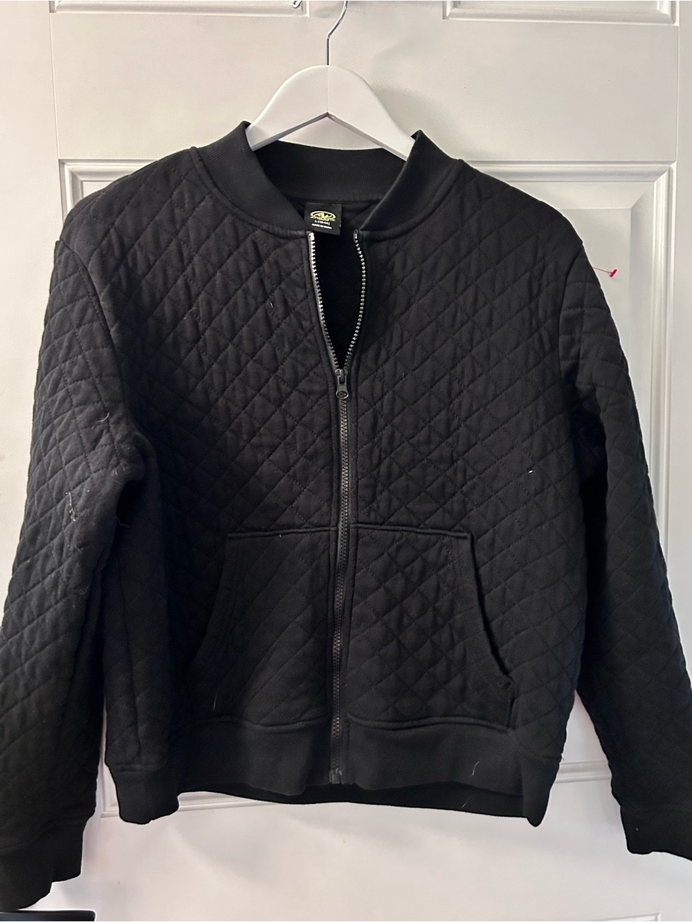 Athletic Works Black Quilted Bomber Jacket